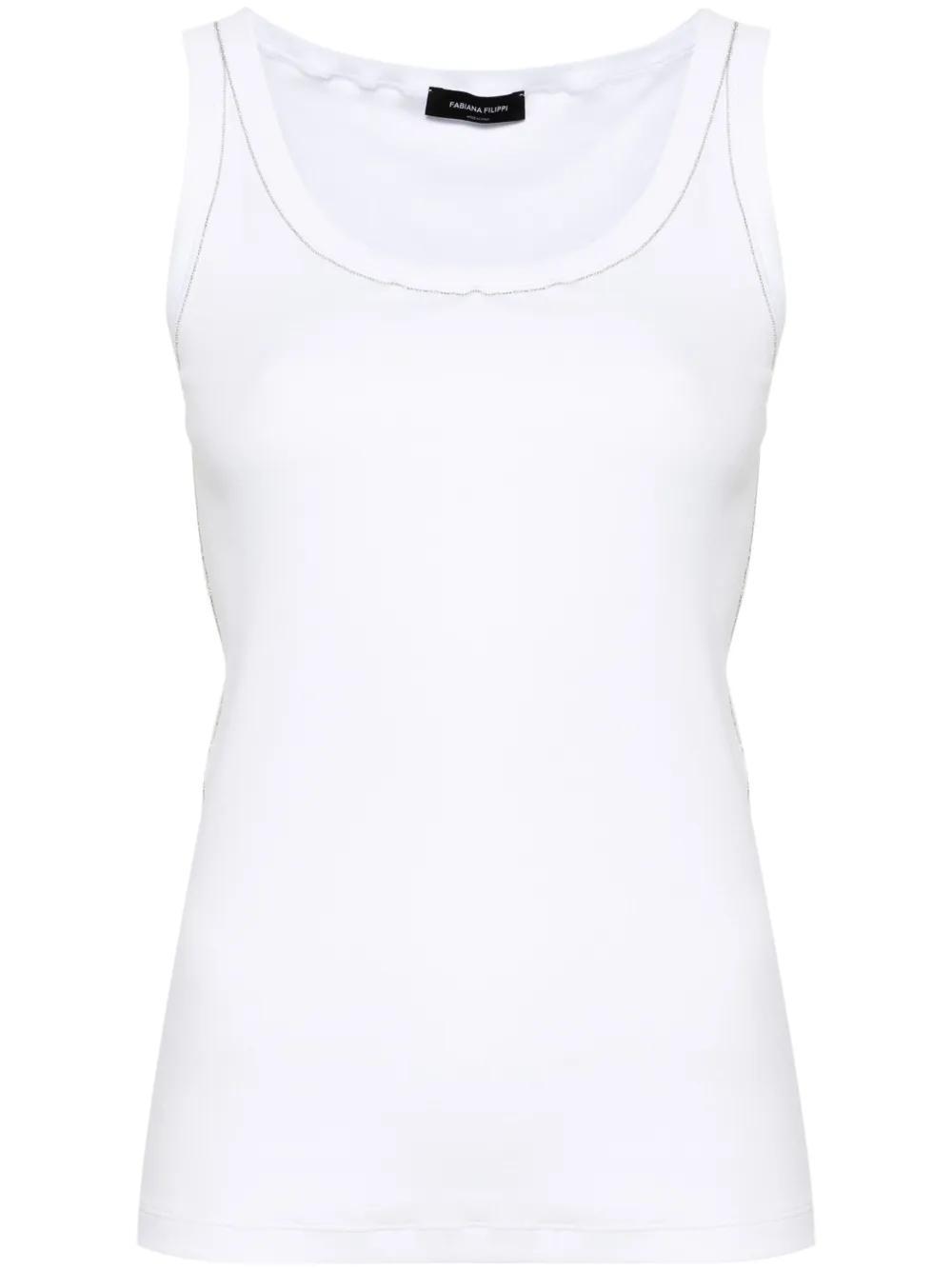 FABIANA FILIPPI Top Mit Zierkette In White Product Image