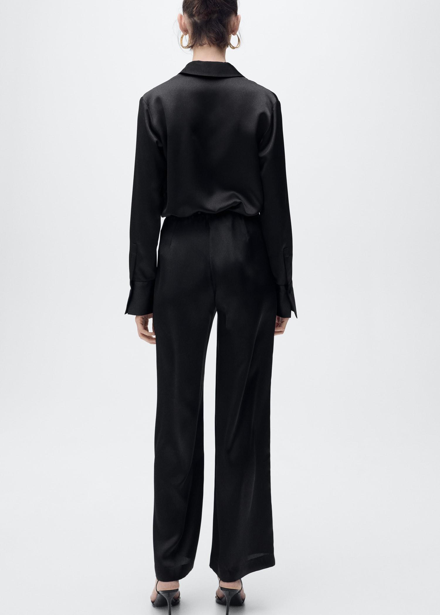 Satin straight-fit pants - Women | MANGO USA Product Image
