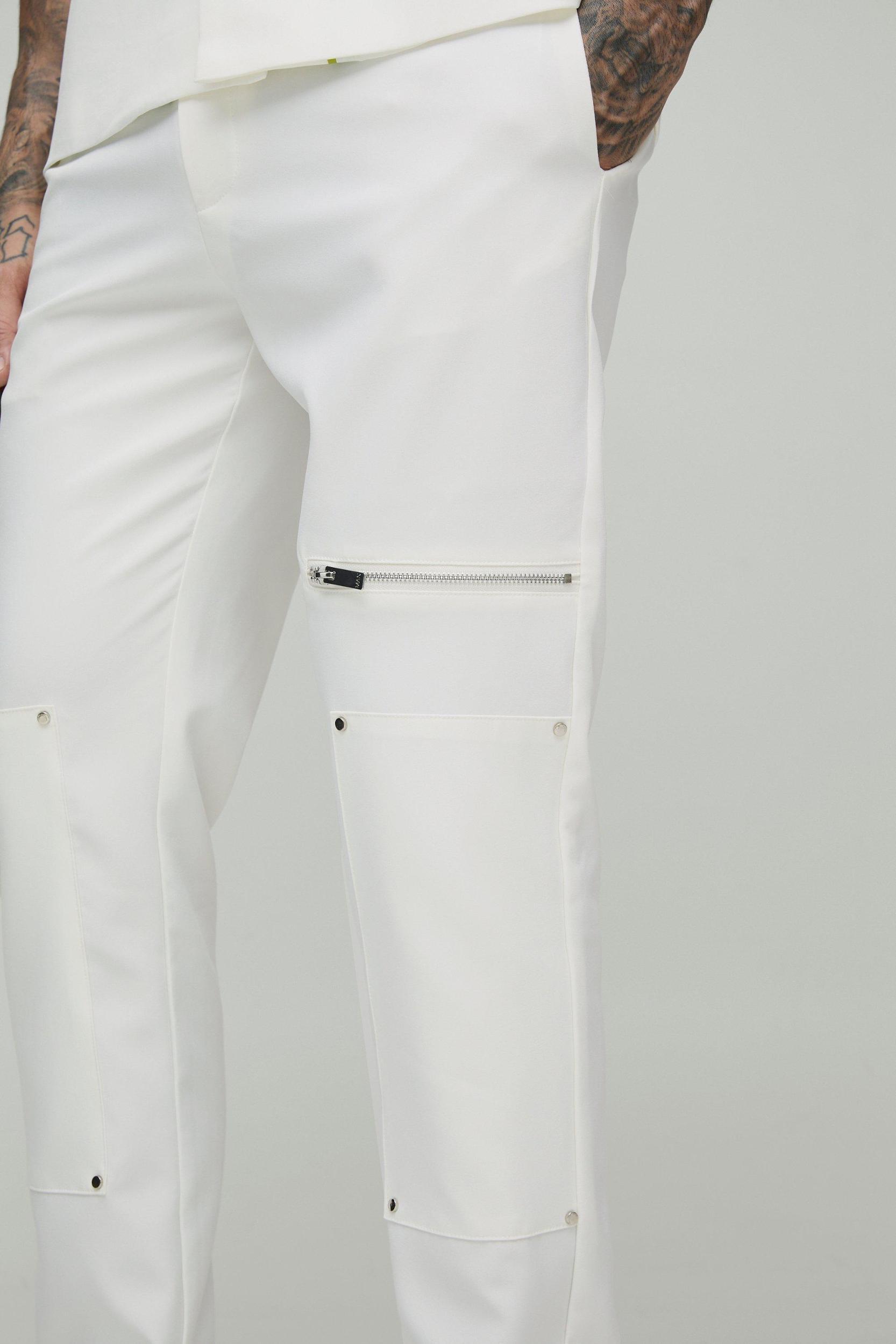 Skinny Zip Suit Pants | boohooMAN USA Product Image