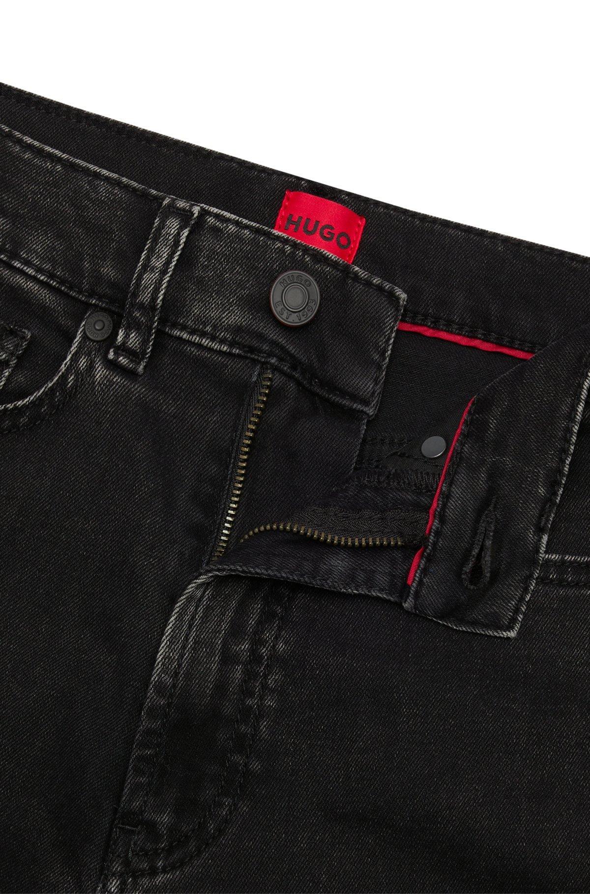 Skinny-fit jeans in black super-stretch denim Product Image