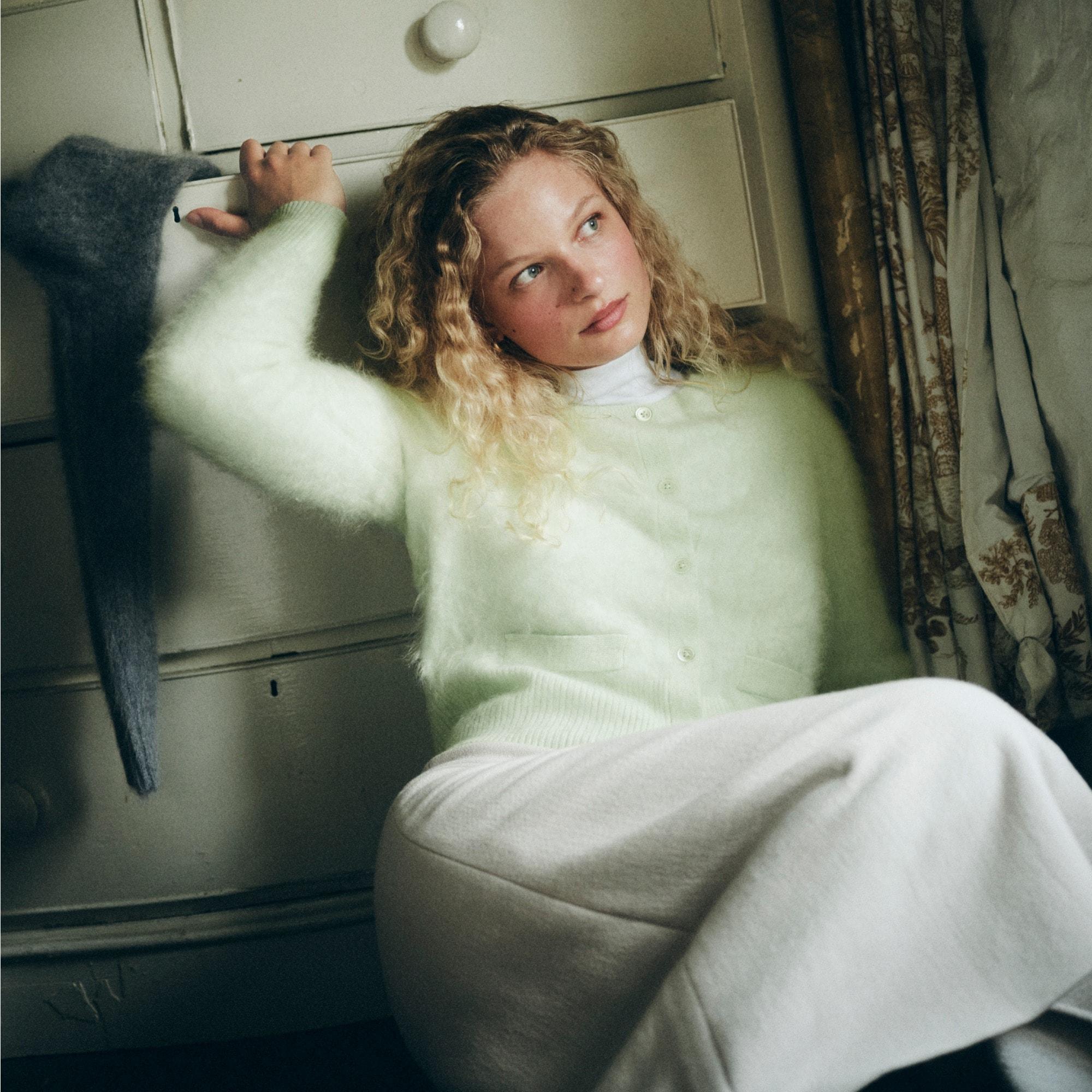 A-line circle skirt in double-cloth wool blend Product Image