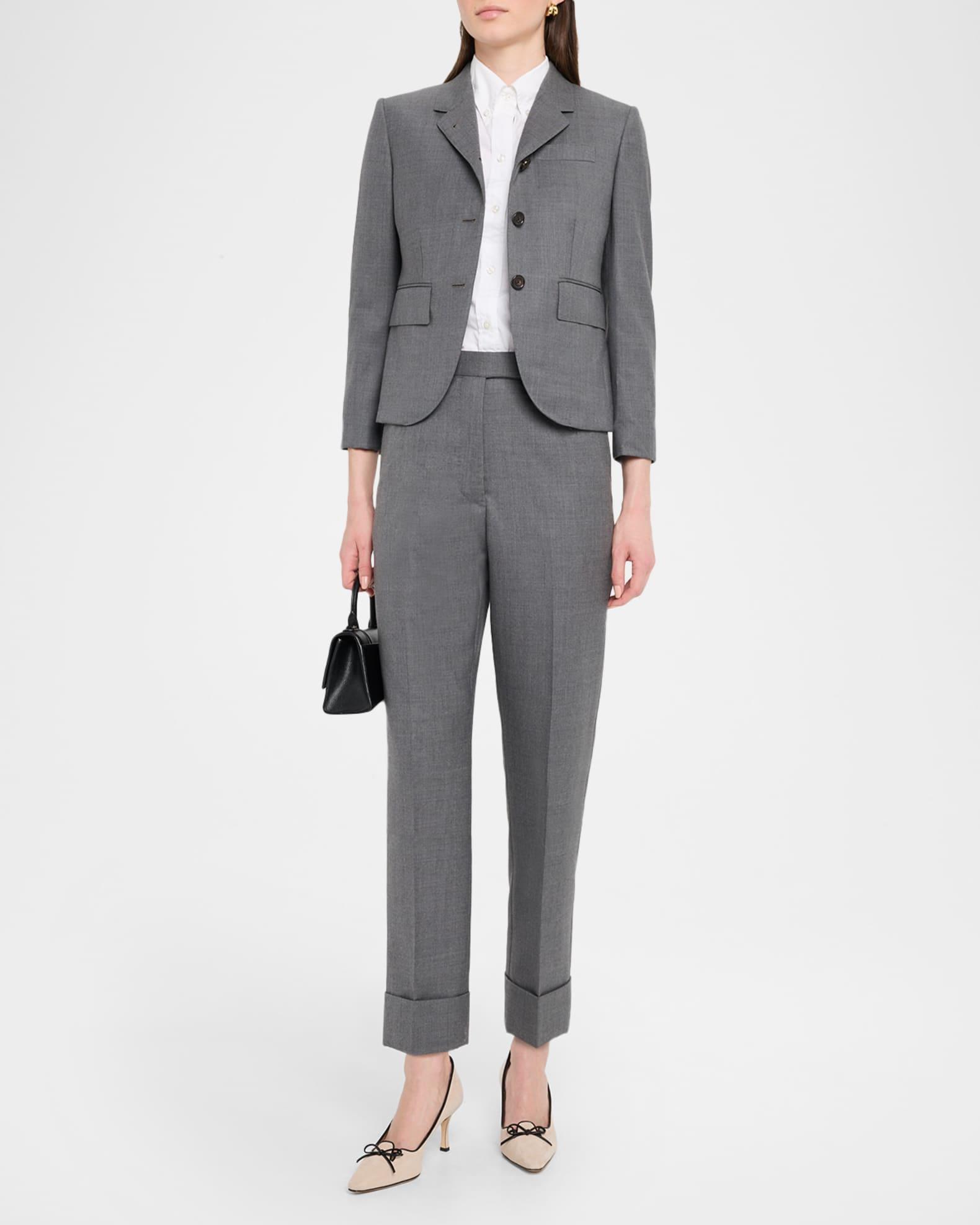 Backstrap Straight-Leg Crop Twill Trousers Product Image