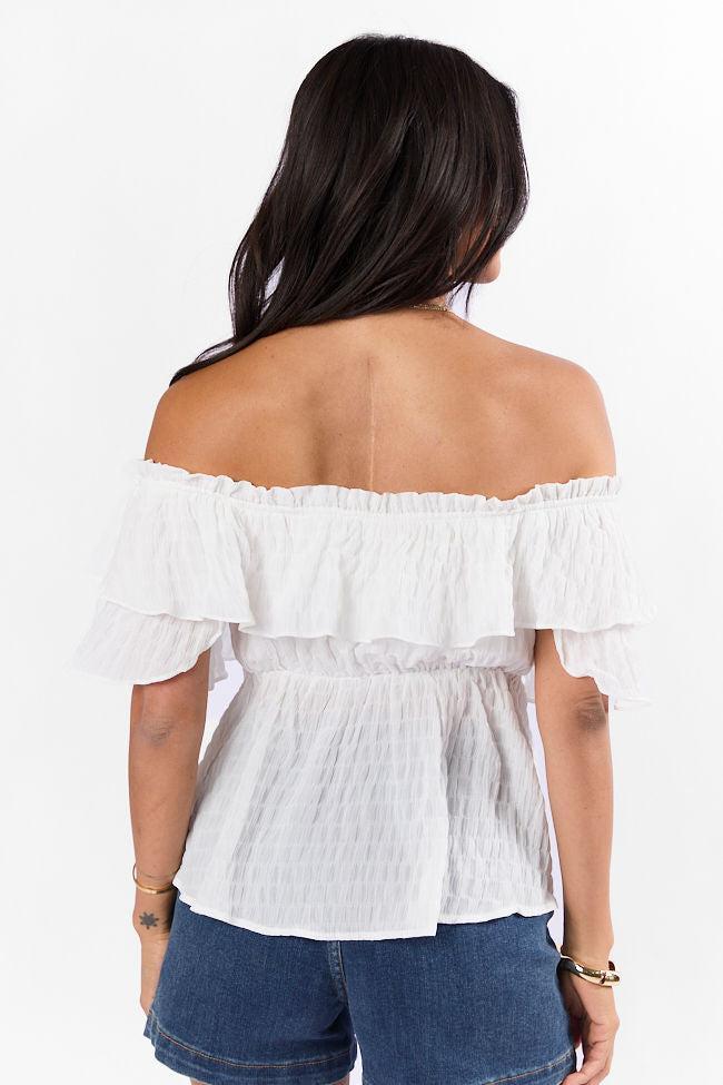 Ruffle It Up Ivory Textured Top FINAL SALE Product Image