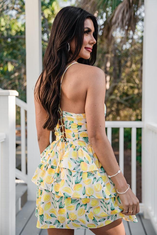 Signs Of Spring in Summer Sunshine Halter Ruffle Dress FINAL SALE Product Image