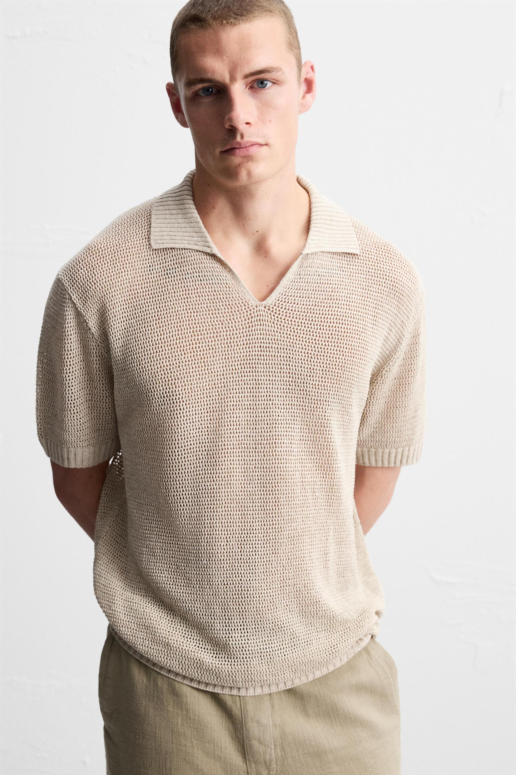 OPEN KNIT POLO Product Image
