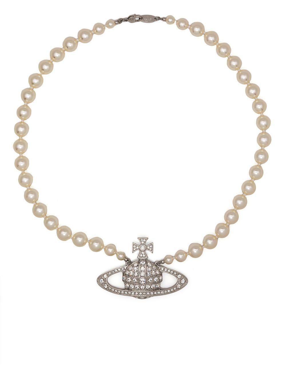 row-pearl orb-charm necklace Product Image