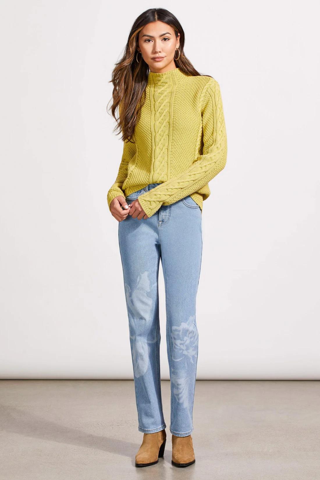 COTTON FUNNEL NECK SWEATER WITH SPECIAL WASH Product Image