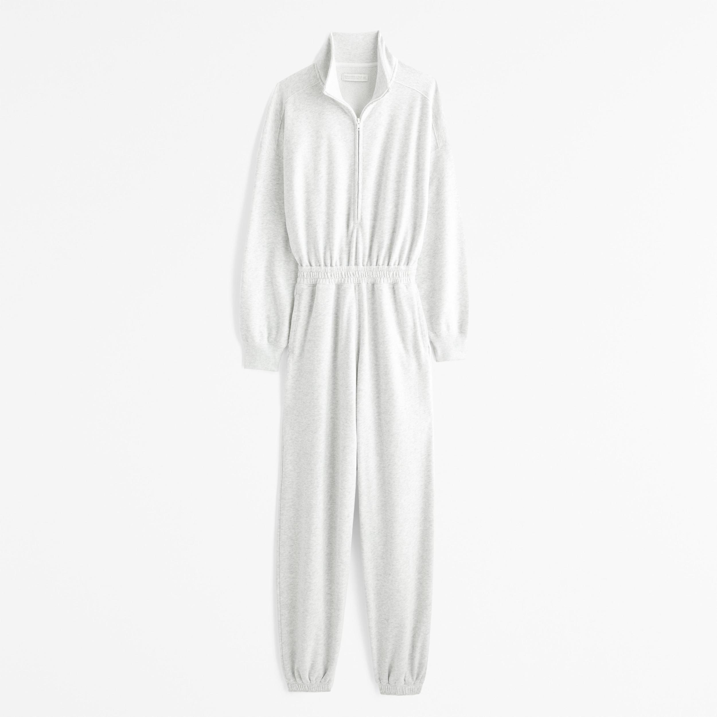Long-Sleeve Half-Zip Fleece Jumpsuit Product Image