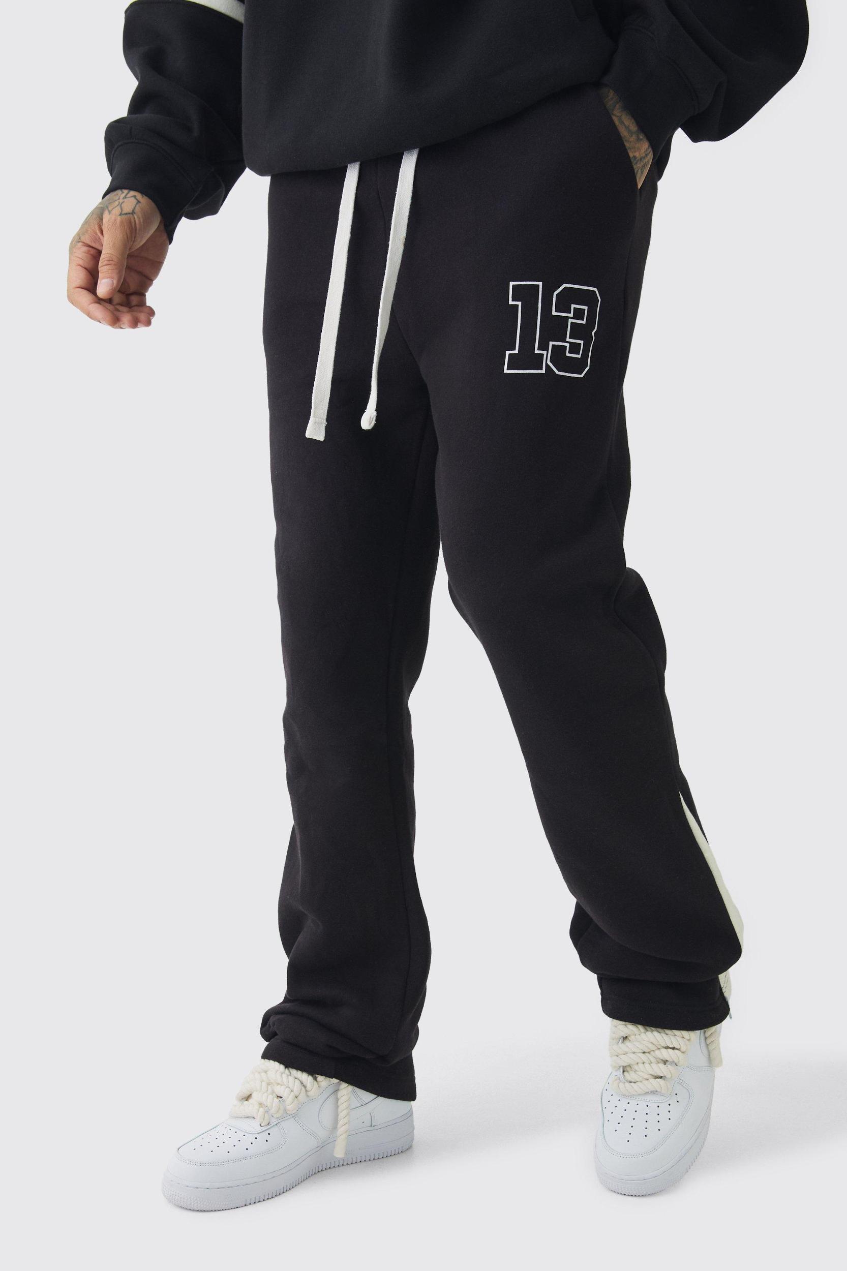 Mens Tall Slim Flared Varsity Gusset Sweatpants - Grey Product Image
