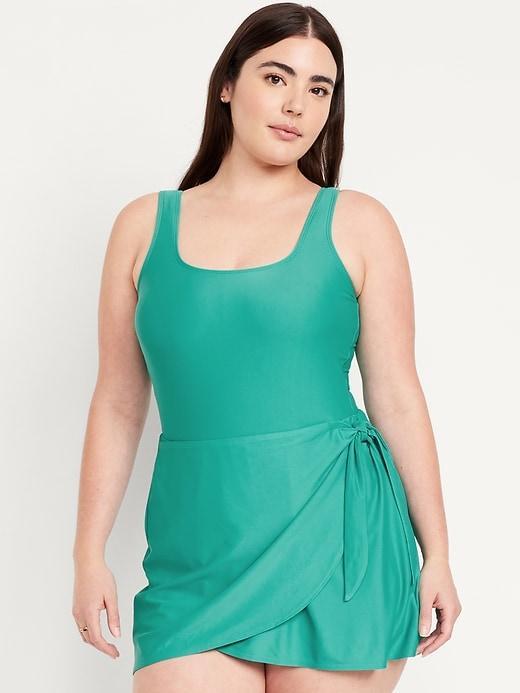 Matte Side-Tie Swim Dress Product Image