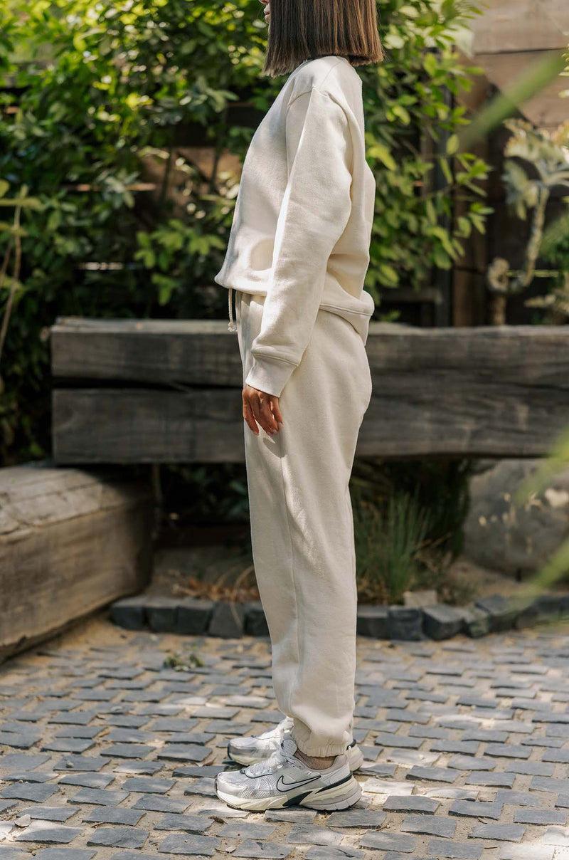 Men's Organic Heavyweight Fleece Sweatpants in Natural Product Image
