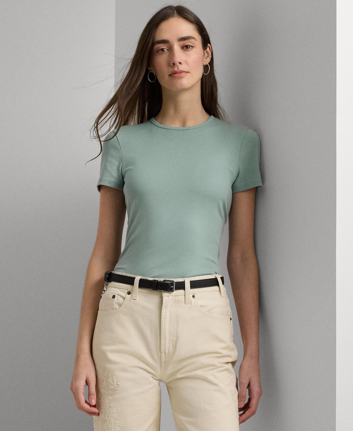 Lauren Ralph Lauren Short Sleeve Round Neck Stretch Cotton T Product Image