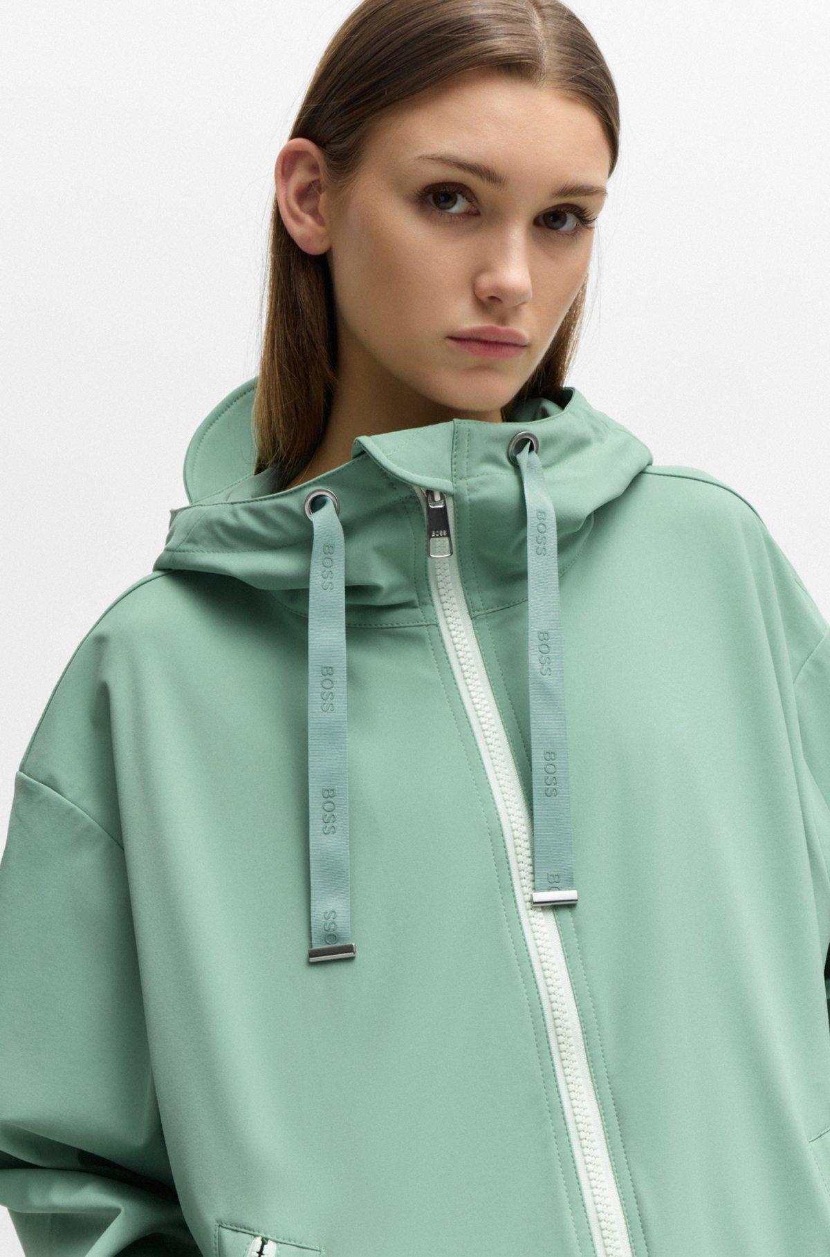 Relaxed-fit hooded jacket in water-repellent stretch fabric Product Image