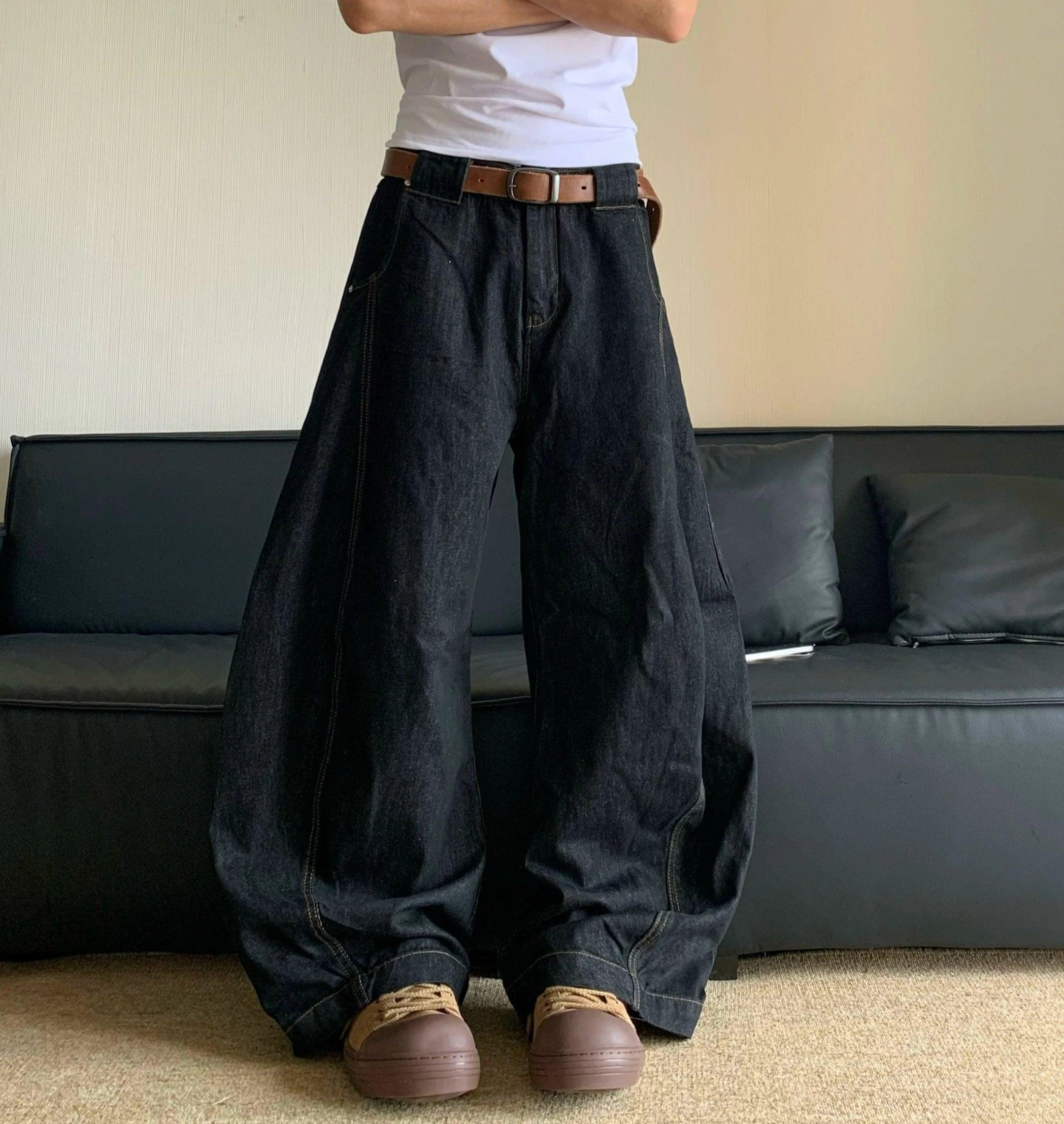 RT No. 11606 BLACK DENIM STRAIGHT JEANS Product Image