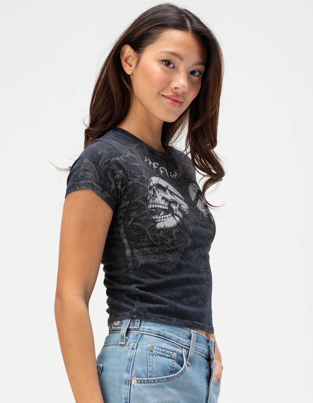AFFLICTION Collapse Womens Baby Tee - BLACK Product Image