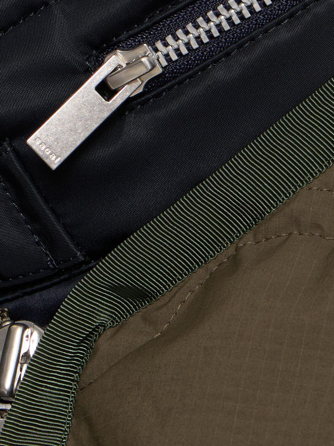 SACAI Quilted Rip Stop Jacket In Khaki Product Image
