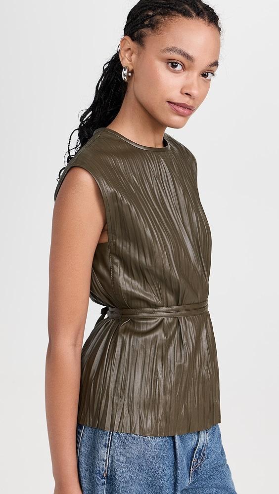 Proenza Schouler White Label Lyra Top in Faux Leather | Shopbop Product Image