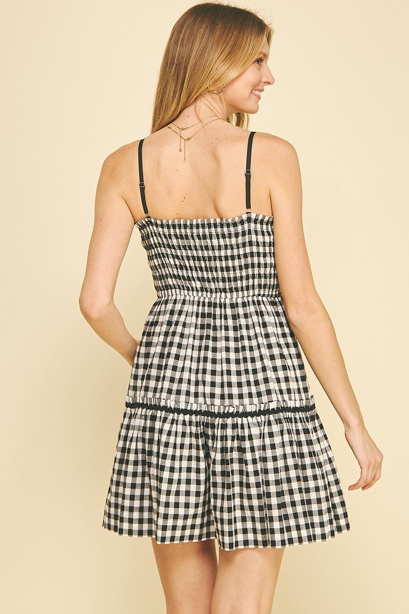Gingham Plaid Mini Dress Product Image