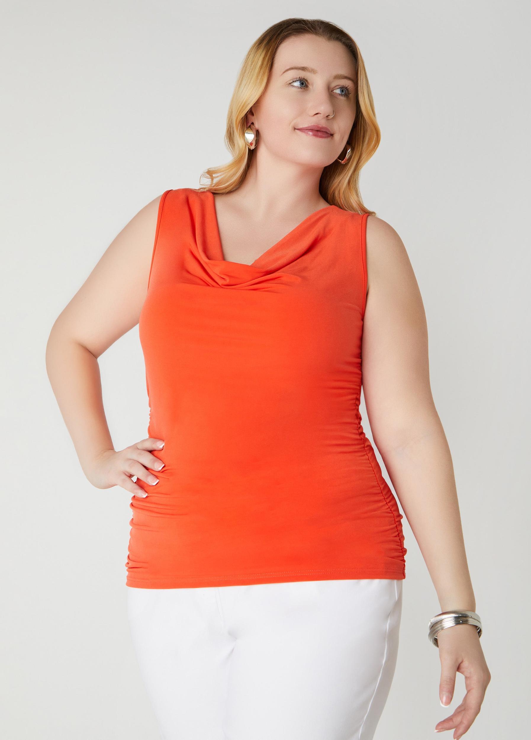 Cowl Neck Ruched Knit Top Product Image