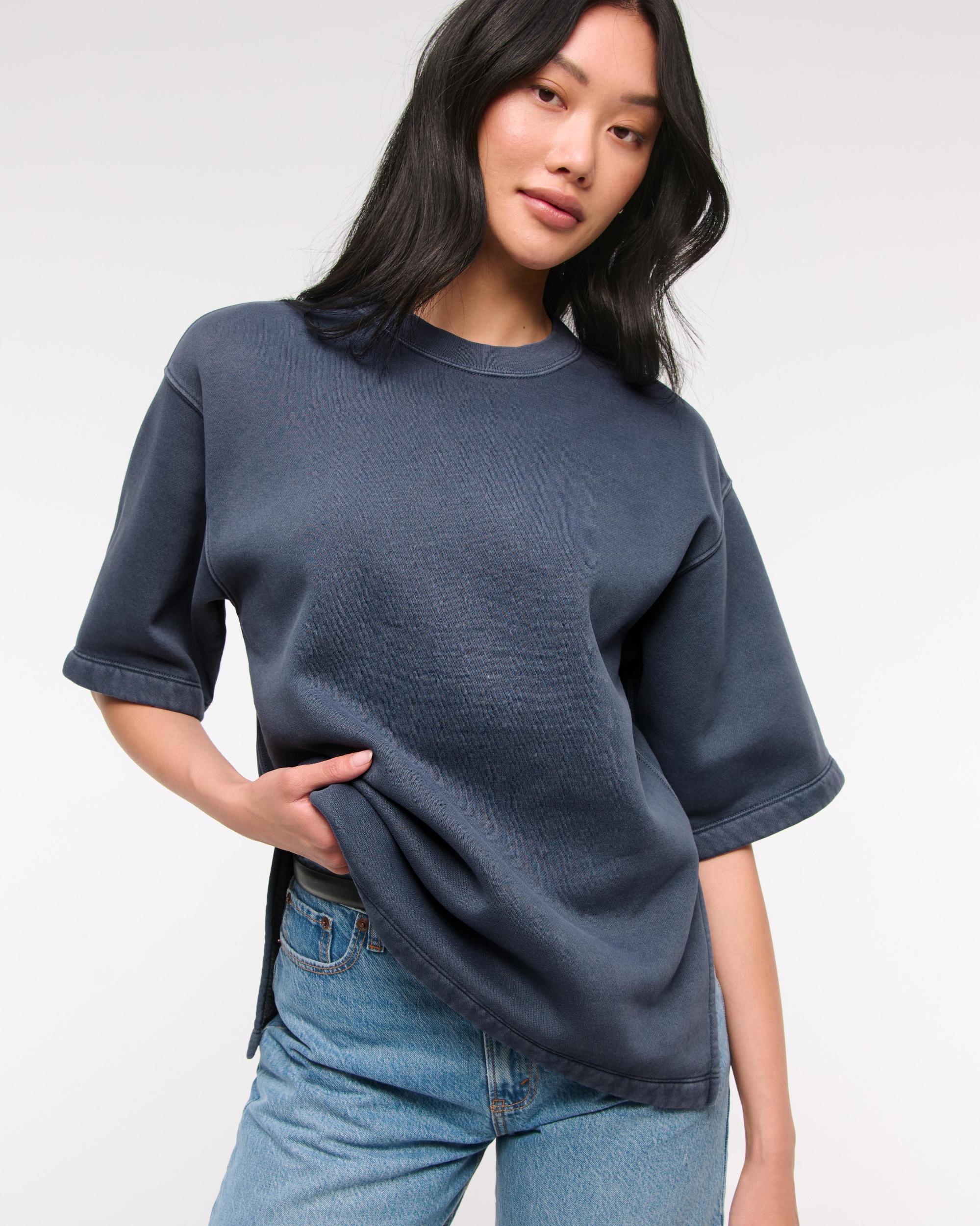 Oversized Short-Sleeve Fleece Tee Product Image