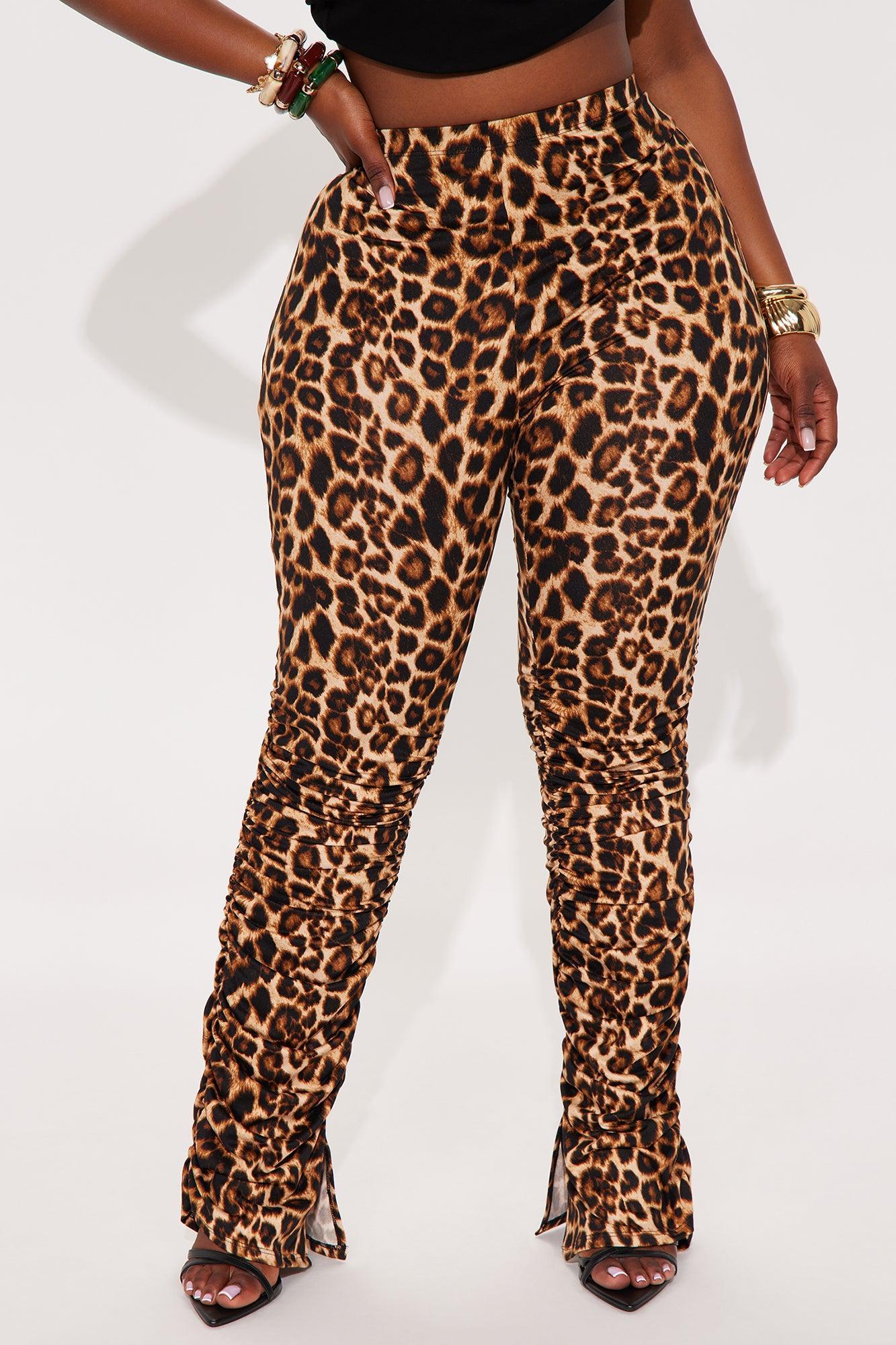 Labeled Leopard Stacked Skinny Pant - Leopard Product Image