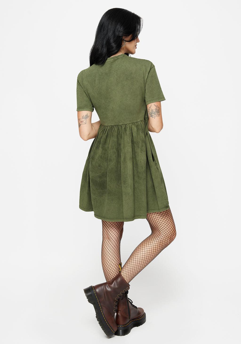 Copia Embroidered Cotton Jersey Skater Dress Product Image