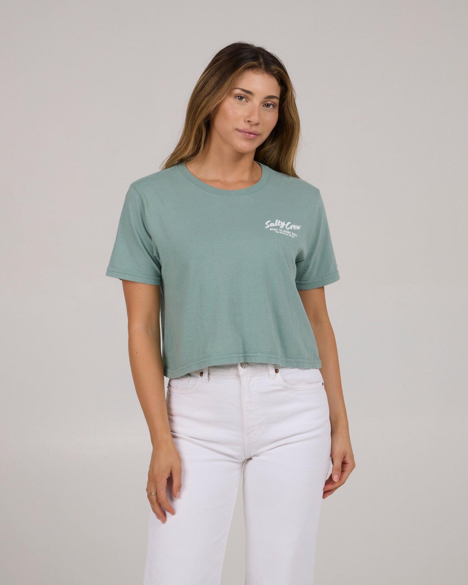 Fish Bowl Crop Tee - Sage Product Image