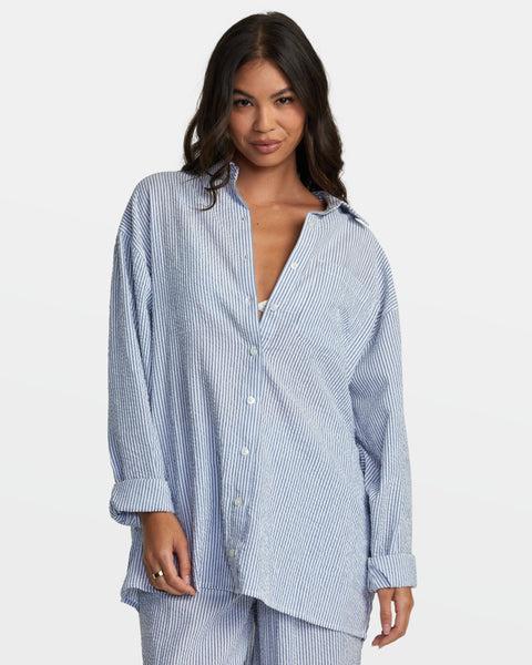 Gimme Shirt Dress - Coronet Blue Product Image
