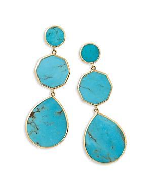 Ippolita 18K Yellow Gold Polished Rock Candy Drop Earrings in Turquoise Product Image