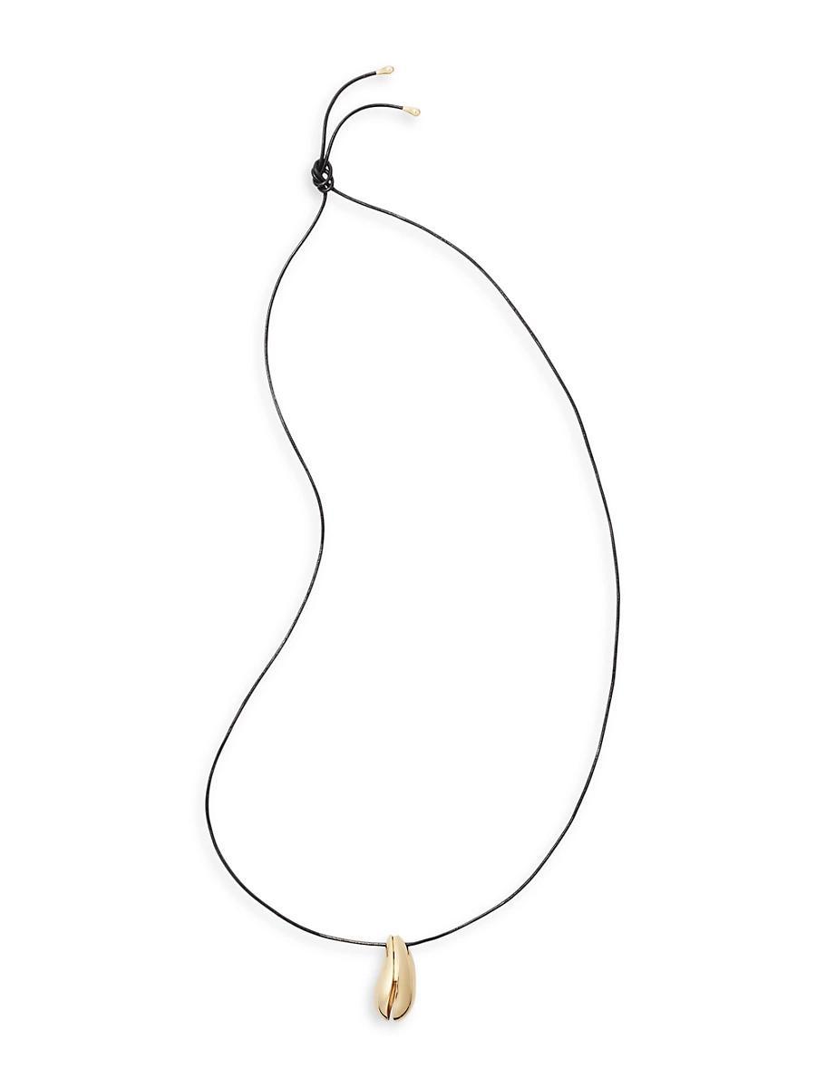 Womens Wave Goldtone Pendant Necklace Product Image
