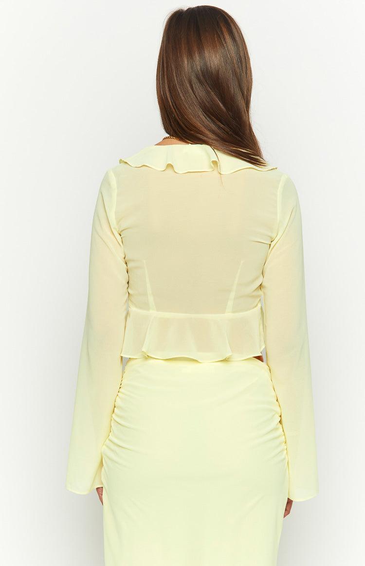 Kazan Yellow Frill Top Product Image