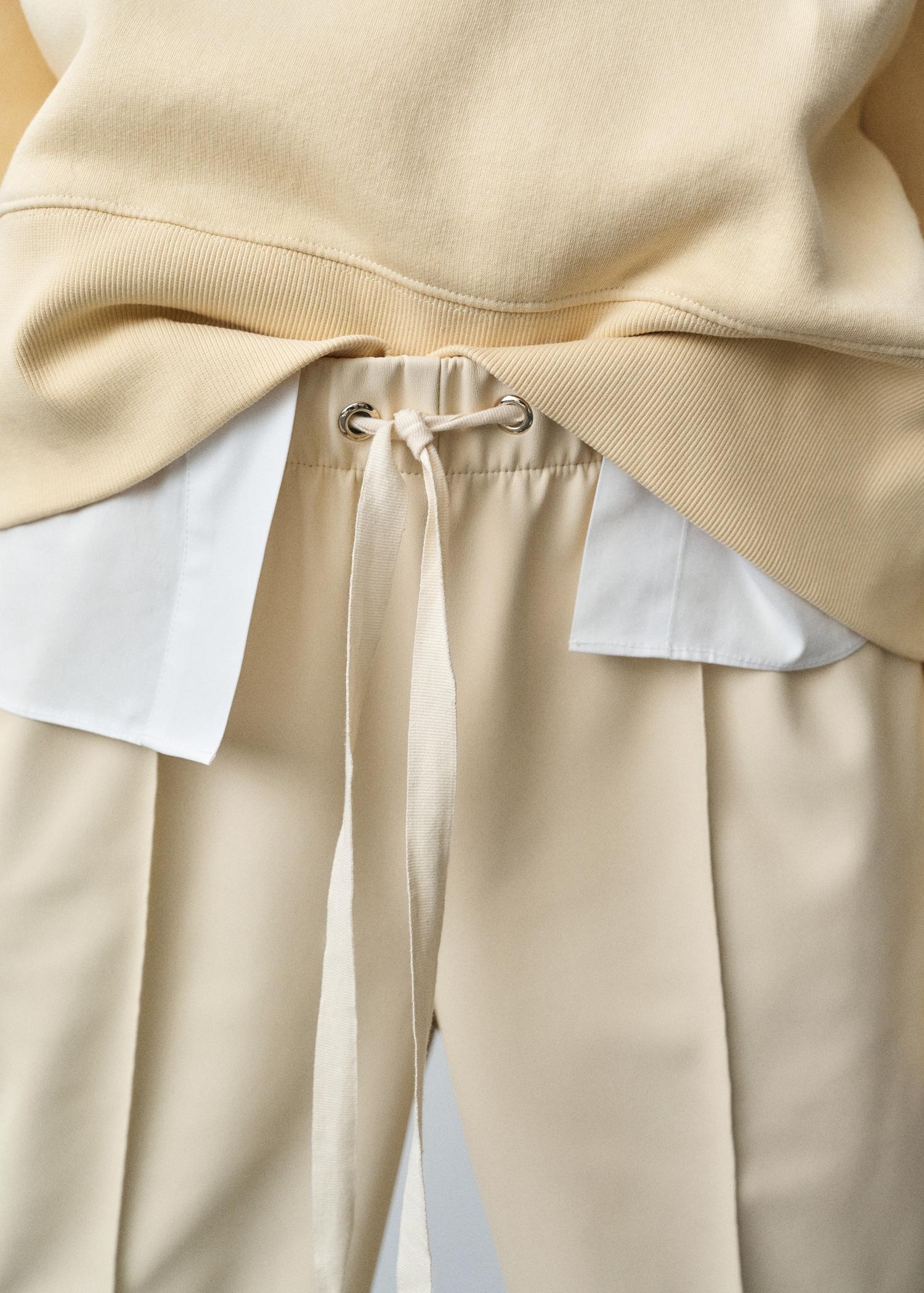 Wide-leg leather-effect pants - Women | MANGO USA Product Image