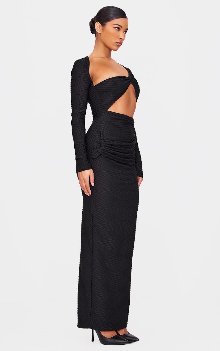 Black Cut Out Wrap Maxi Dress Product Image