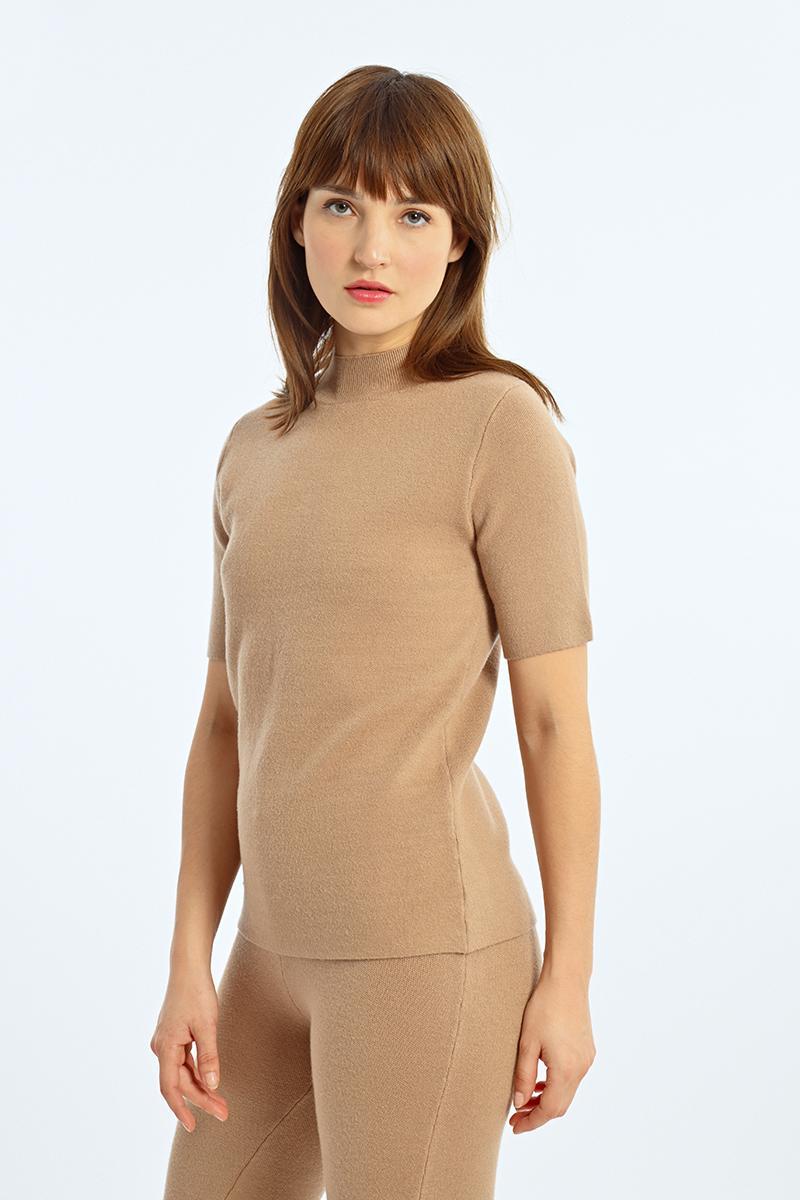 Half Sleeve Mock Neck Sweater Product Image