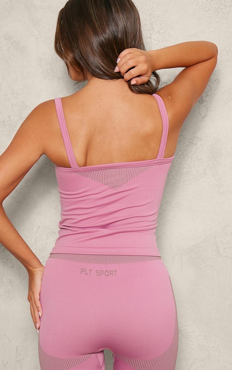 PLT SPORT Dark Mauve Jacquard Seamless Gym Leggings Product Image