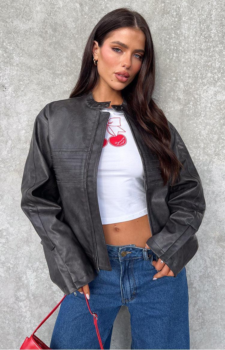 Sam Vintage Black PU Jacket Product Image