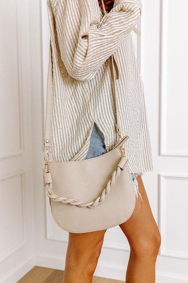 Allure Avenue Faux Leather Purse In Oatmeal Product Image