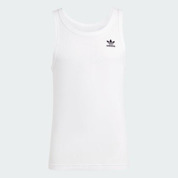 adidas Trefoil Essentials Tank Top White M Mens Product Image