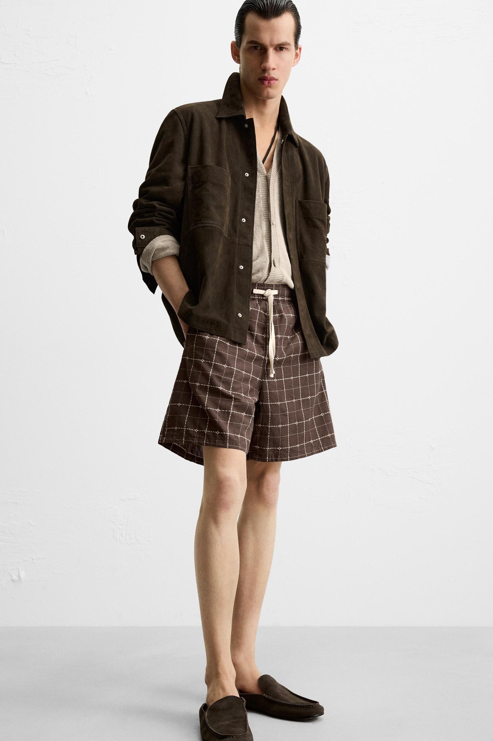 CHECKED JACQUARD SHORTS Product Image