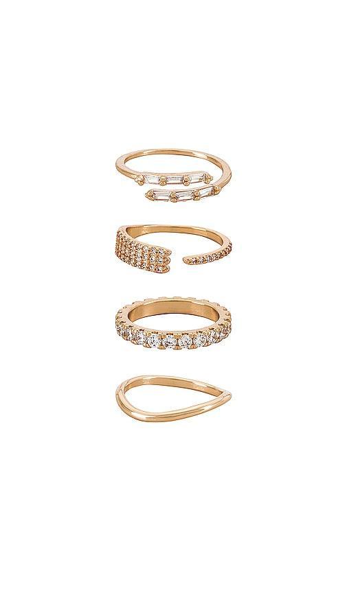 Crystal Embellished Ring Set Ettika Product Image