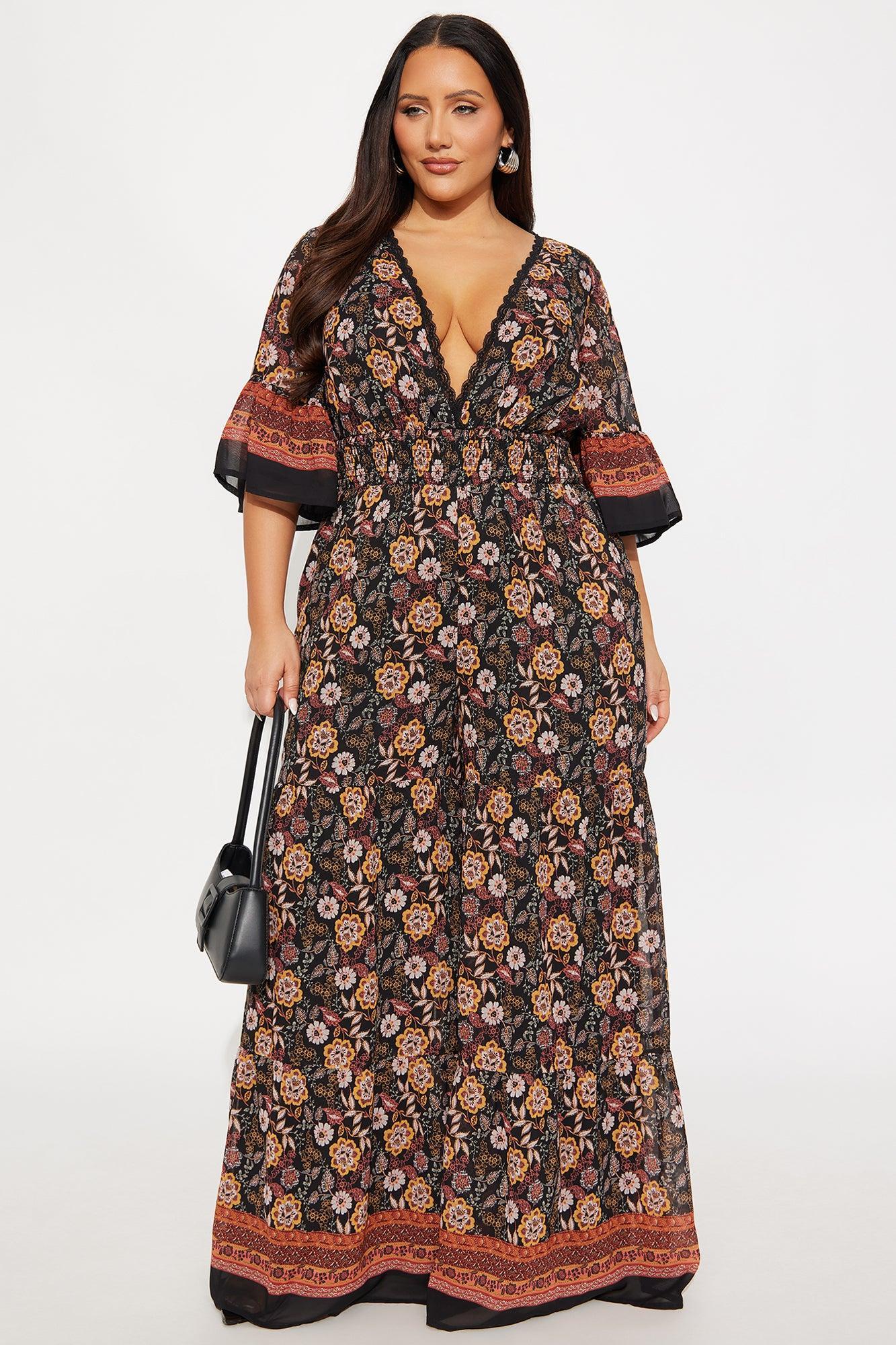 Vivid Vibes Chiffon Jumpsuit - Black/combo Product Image