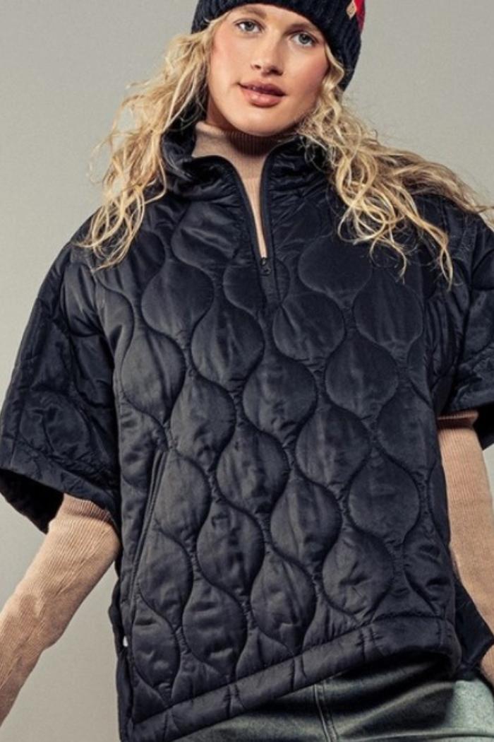 Quilted Boxy Poncho Product Image