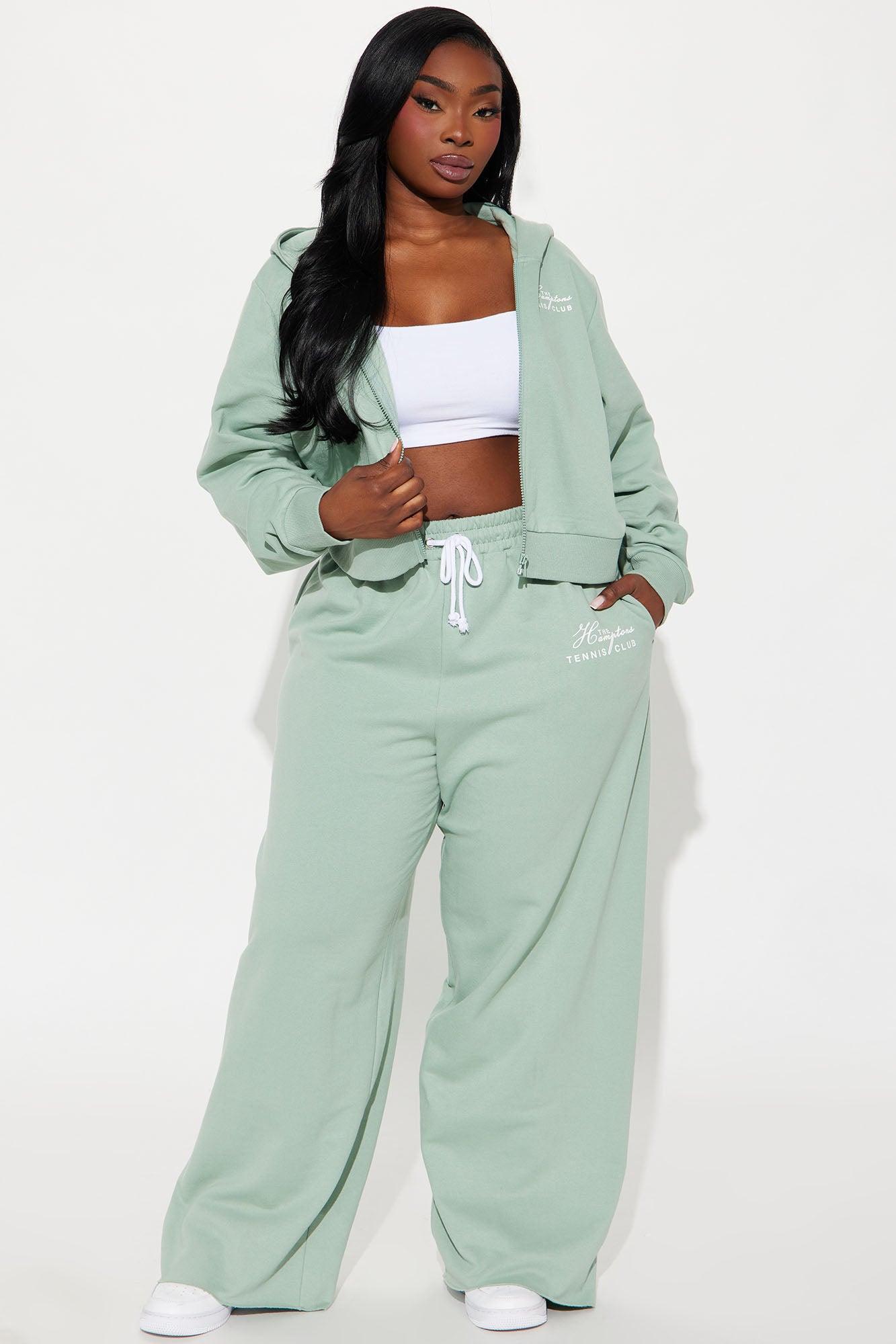 Hamptons Tennis Club Wide Leg Pants - Sage Product Image
