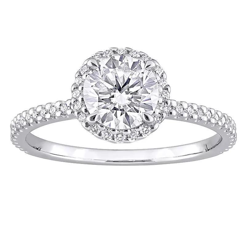 Stella Grace Sterling Silver Lab-Created Moissanite Halo Ring, Women's, Size: 8.50 Product Image