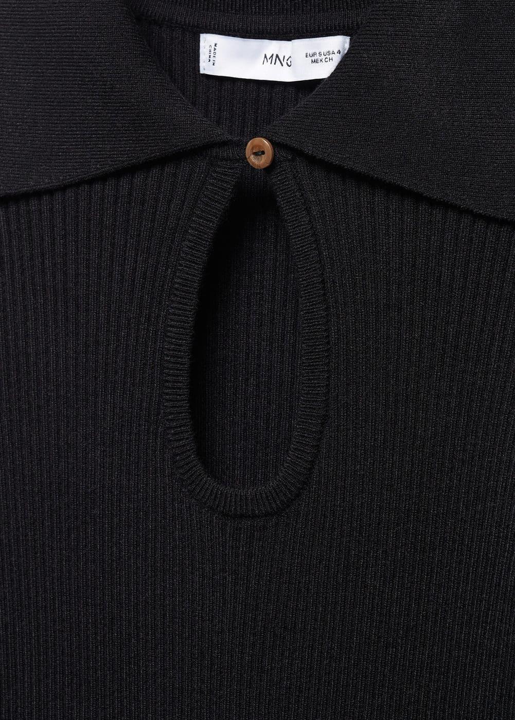 Mango Womens Opening Detail Ribbed Knit Dress Product Image