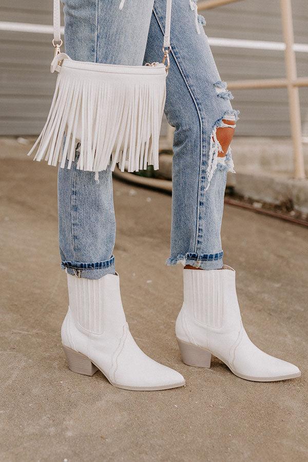 The Banter Faux Leather Boot in White Product Image