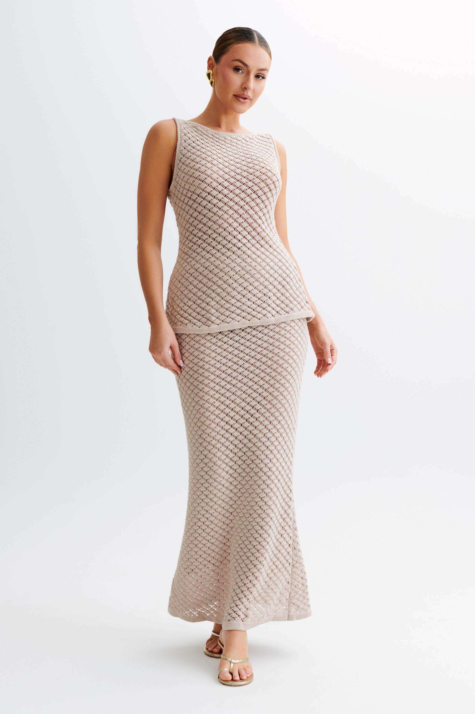 Guiliana Knit Maxi Skirt - Tawny Grey Product Image