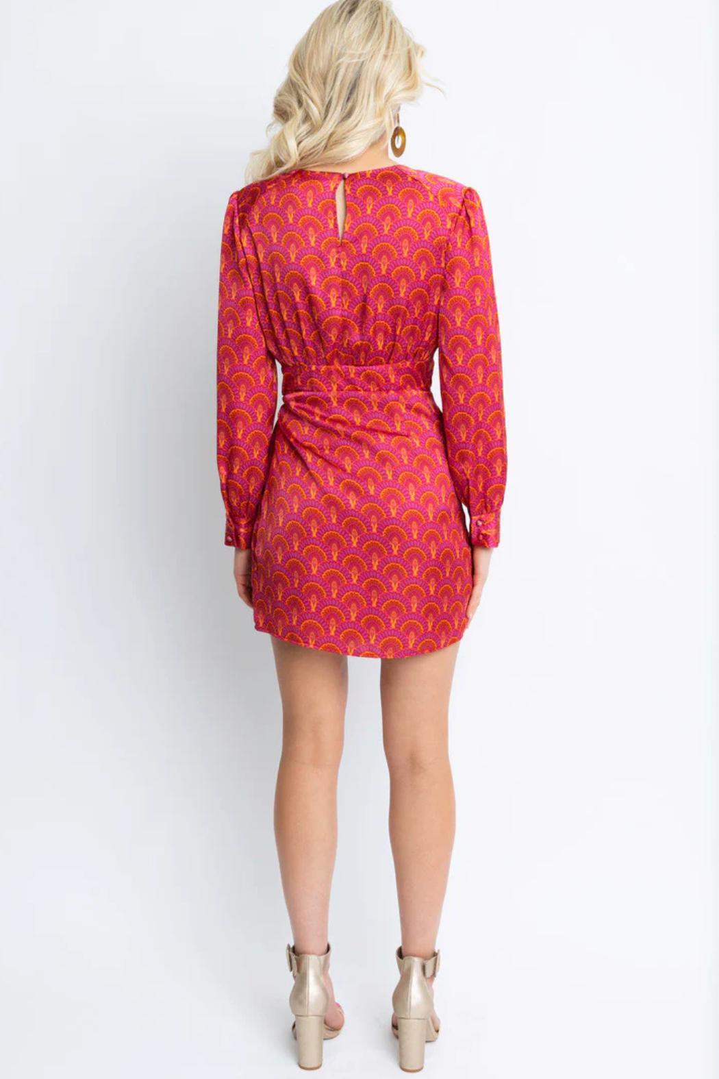 L/S Satin Wrap Dress Product Image