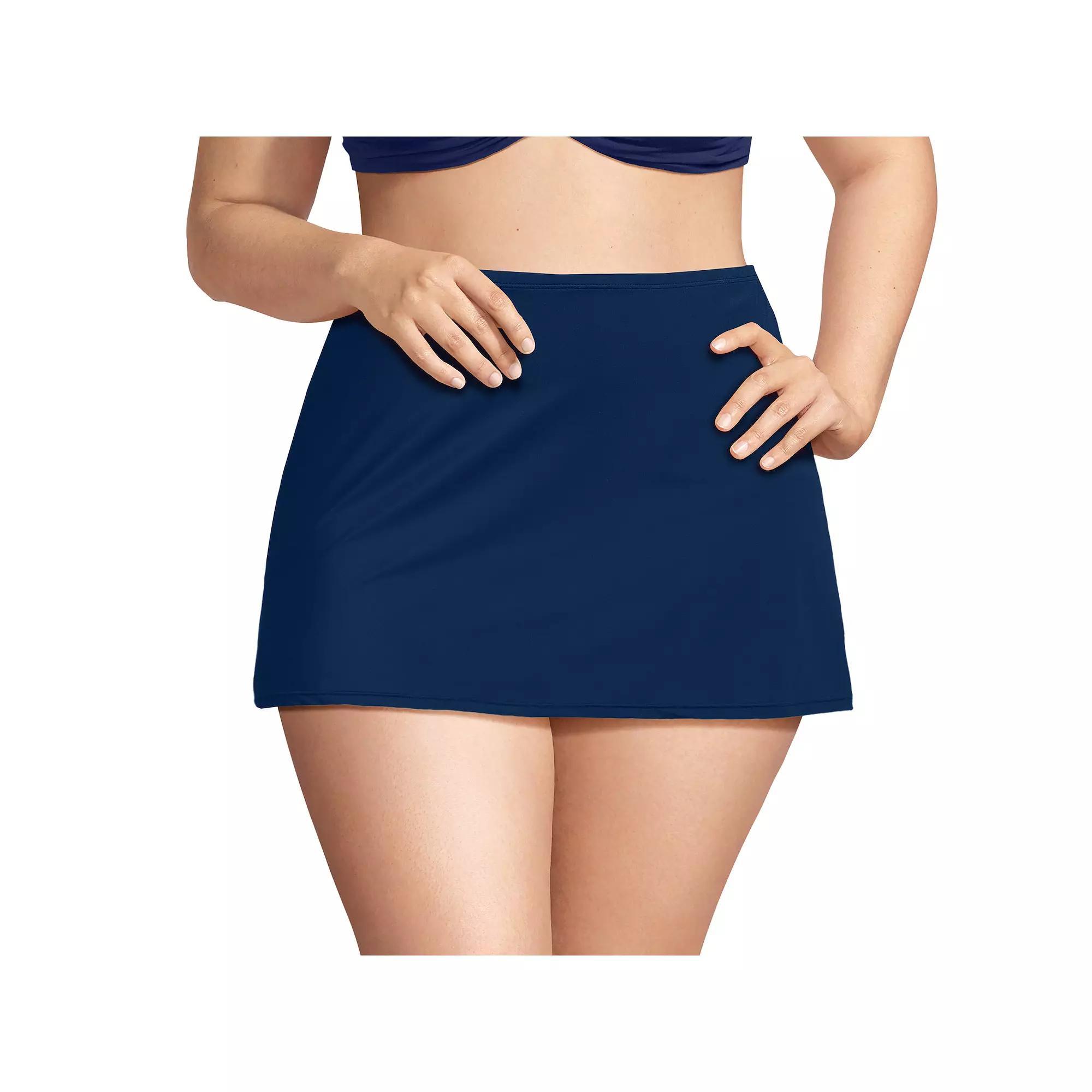 Plus Size Lands' End Slender Suit Swim Skirts, Women's, Size: 16 W, Black Product Image