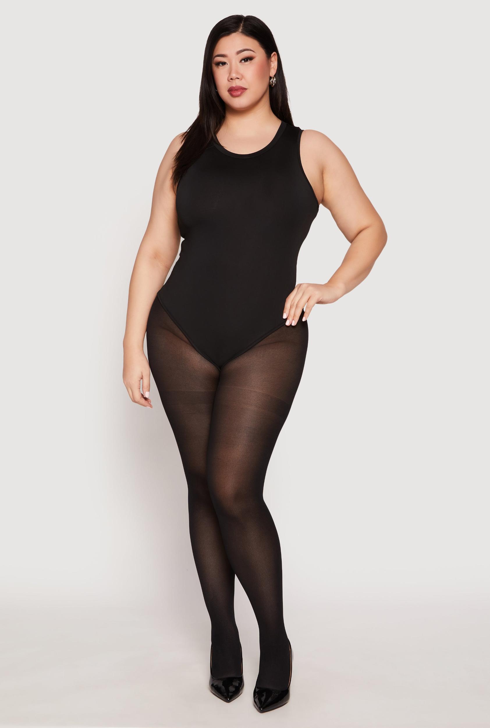 Womens Plus Size Daisy Crew Neck Tank Bodysuit Product Image